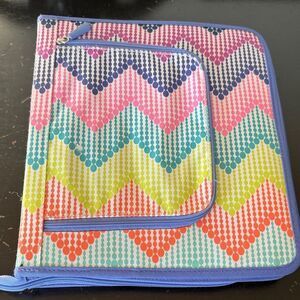 Pottery Barn Teen Chevron Zip Binder in Multicolor Dots